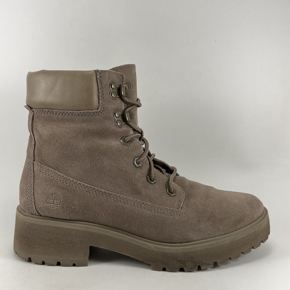 Timberland Premium 6″ WP Taupe Grey Nubuck Leather Ankle Boots Womens Size 10
